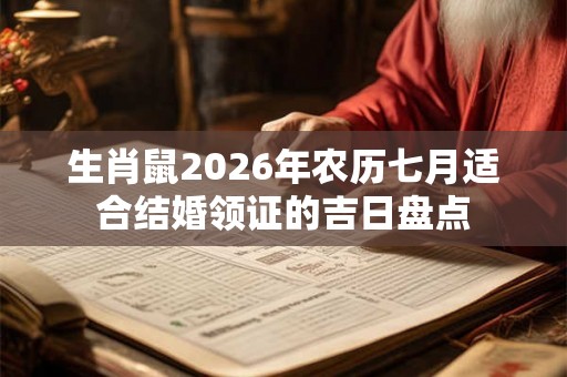 生肖鼠2026年农历七月适合结婚领证的吉日盘点 生肖鼠2026年农历七月适合结婚领证的吉日盘点