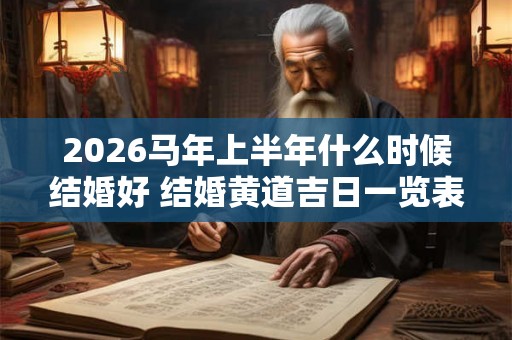 2026马年上半年什么时候结婚好 结婚黄道吉日一览表