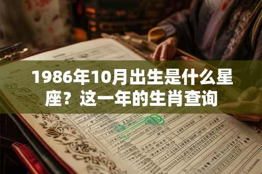 1986年10月出生是什么星座？这一年的生肖查询