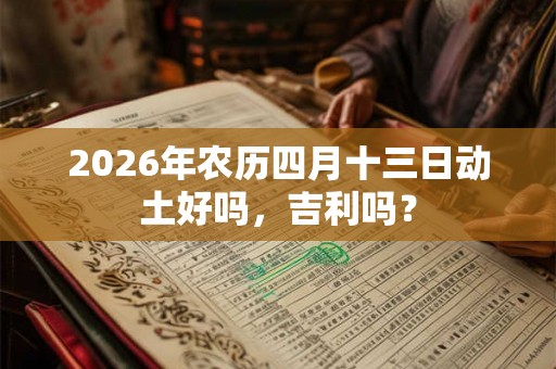 2026年农历四月十三日动土好吗，吉利吗？
