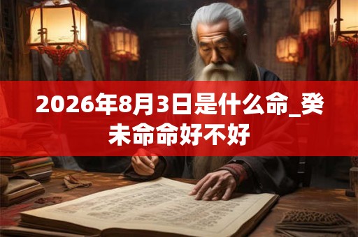 2026年8月3日是什么命_癸未命命好不好