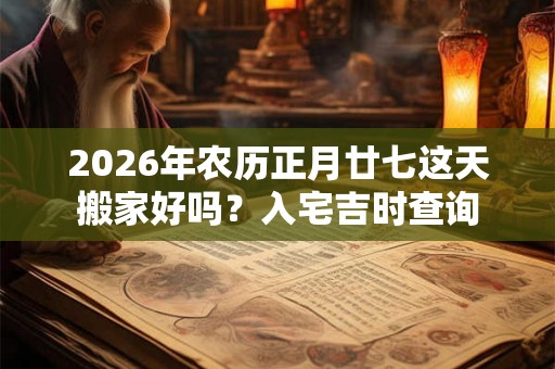 2026年农历正月廿七这天搬家好吗?入宅吉时查询 2026年农历正月廿七这天搬家好吗?入宅吉时查询