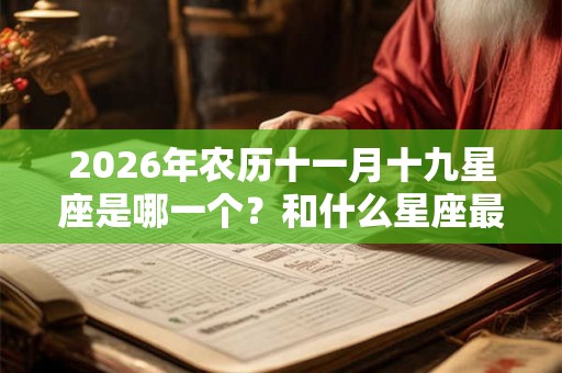 2026年农历十一月十九星座是哪一个？和什么星座最合？