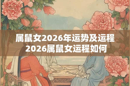 属鼠女2026年运势及运程 2026属鼠女运程如何