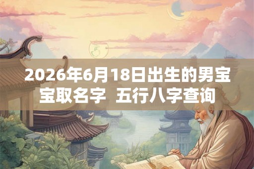 2026年6月18日出生的男宝宝取名字 五行八字查询 2026年6月18日出生的男宝宝取名字 五行八字查询