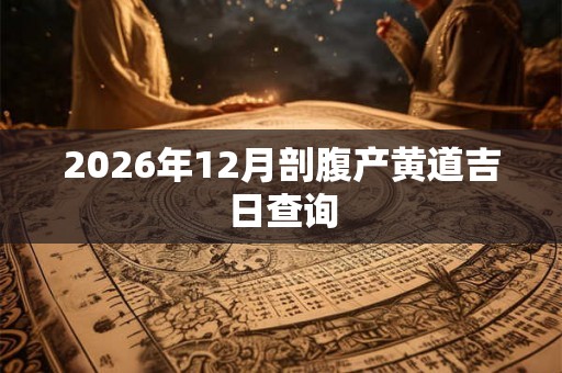 2026年12月剖腹产黄道吉日查询
