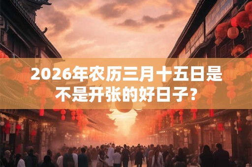 2026年农历三月十五日是不是开张的好日子？