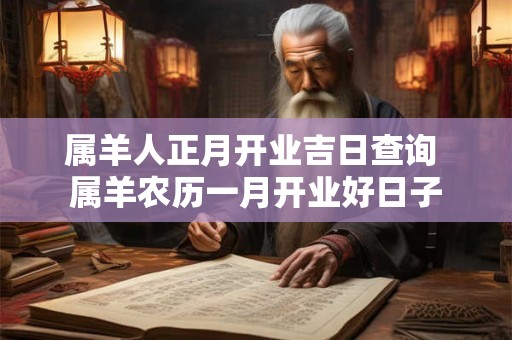 属羊人正月开业吉日查询 属羊农历一月开业好日子