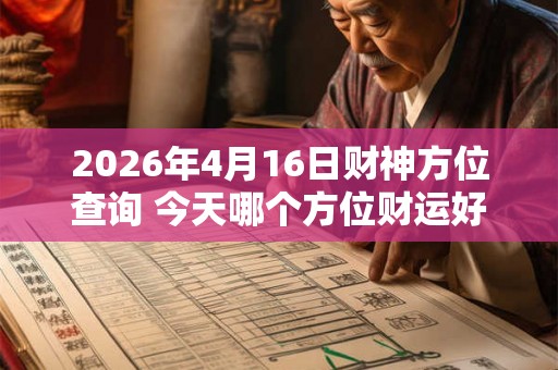 2026年4月16日财神方位查询 今天哪个方位财运好
