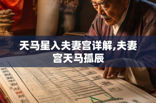 天马星入夫妻宫详解,夫妻宫天马孤辰