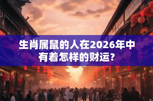 生肖属鼠的人在2026年中有着怎样的财运？