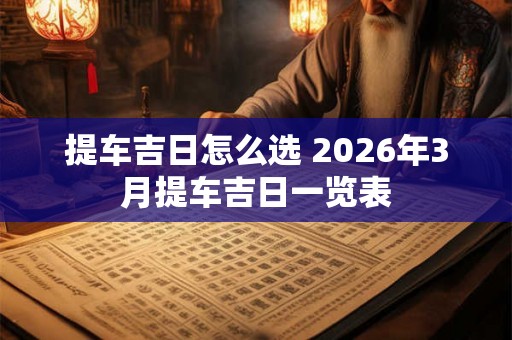 提车吉日怎么选 2026年3月提车吉日一览表