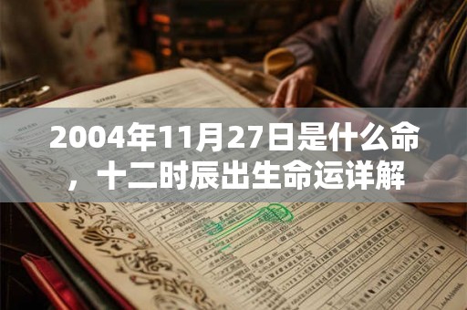 2004年11月27日是什么命，十二时辰出生命运详解