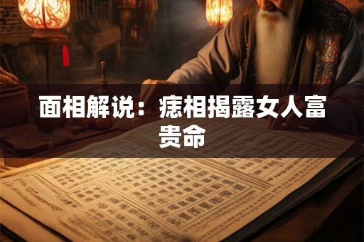 面相解说：痣相揭露女人富贵命