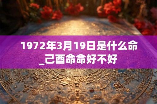 1972年3月19日是什么命_己酉命命好不好
