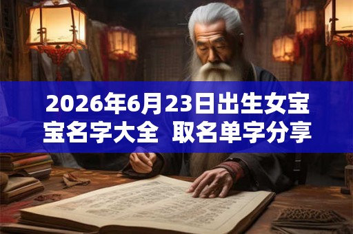 2026年6月23日出生女宝宝名字大全  取名单字分享