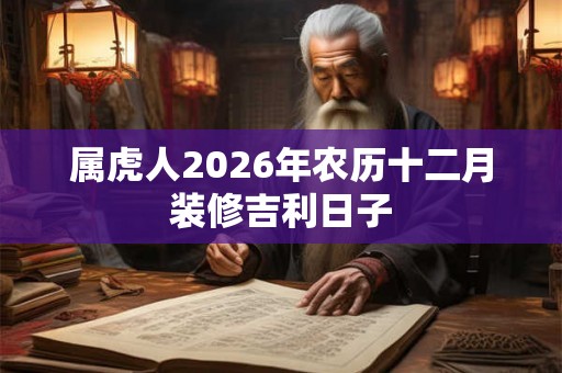 属虎人2026年农历十二月装修吉利日子