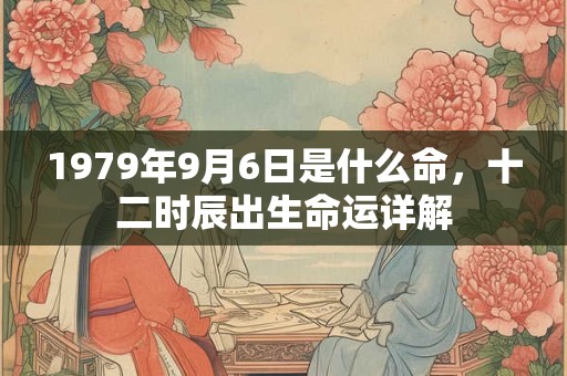 1979年9月6日是什么命，十二时辰出生命运详解