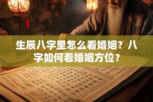 生辰八字里怎么看婚姻？八字如何看婚姻方位？