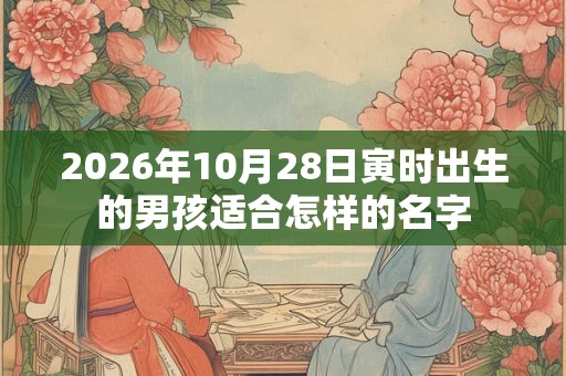 2026年10月28日寅时出生的男孩适合怎样的名字