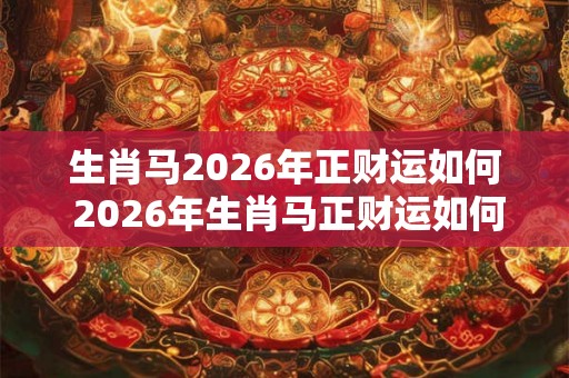 生肖马2026年正财运如何 2026年生肖马正财运如何