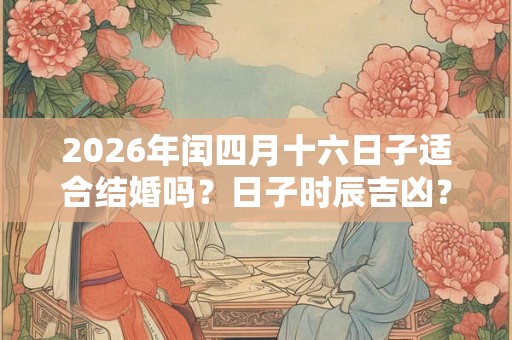 2026年闰四月十六日子适合结婚吗?日子时辰吉凶? 2026年闰四月十六日子适合结婚吗?日子时辰吉凶?