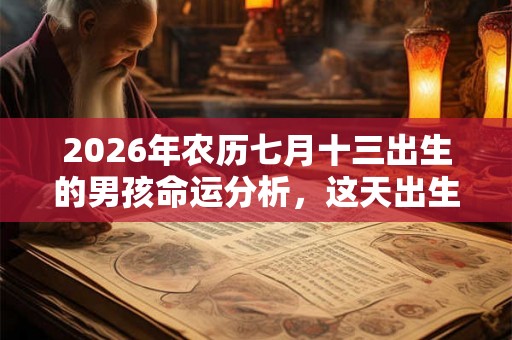 2026年农历七月十三出生的男孩命运分析，这天出生好不好？