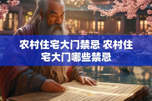 农村住宅大门禁忌 农村住宅大门哪些禁忌
