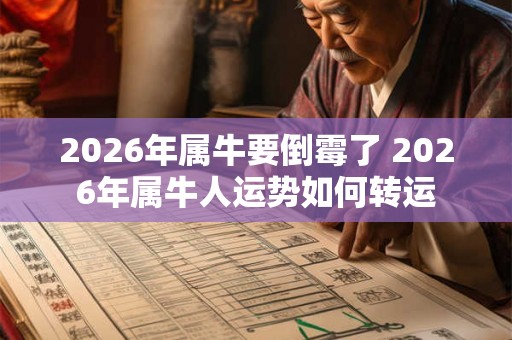 2026年属牛要倒霉了 2026年属牛人运势如何转运