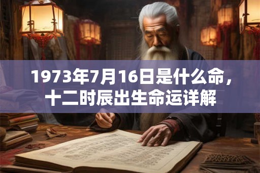 1973年7月16日是什么命，十二时辰出生命运详解