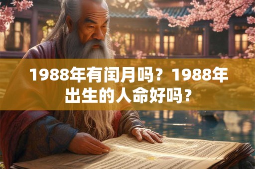 1988年有闰月吗？1988年出生的人命好吗？