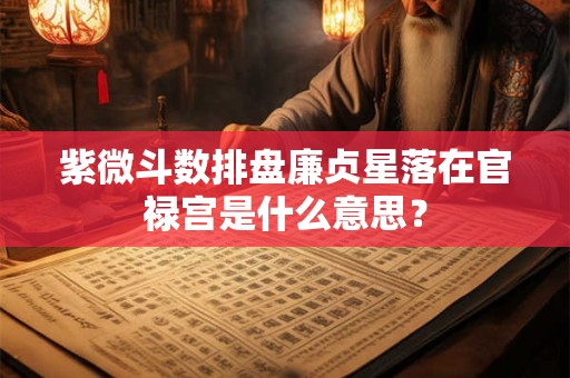 紫微斗数排盘廉贞星落在官禄宫是什么意思？