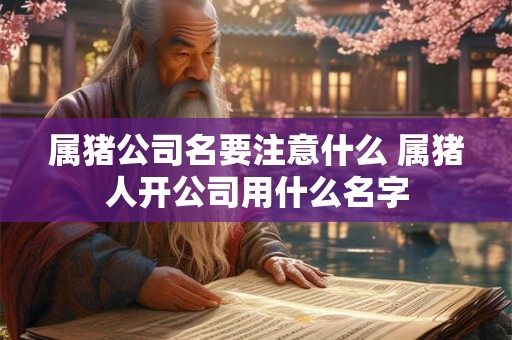 属猪公司名要注意什么 属猪人开公司用什么名字