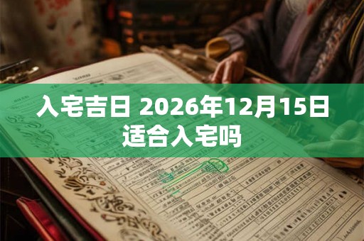 入宅吉日 2026年12月15日适合入宅吗 入宅吉日 2026年12月15日适合入宅吗