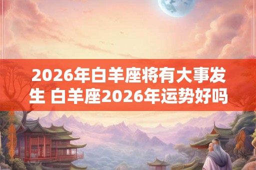 2026年白羊座将有大事发生 白羊座2026年运势好吗
