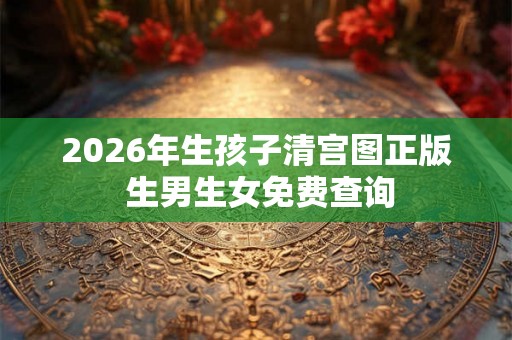 2026年生孩子清宫图正版 生男生女免费查询