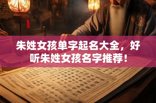 朱姓女孩单字起名大全，好听朱姓女孩名字推荐！