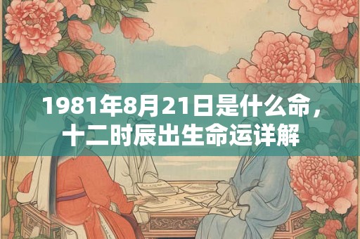 1981年8月21日是什么命，十二时辰出生命运详解
