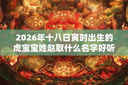2026年十八日寅时出生的虎宝宝姓赵取什么名字好听