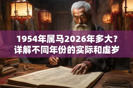 1954年属马2026年多大？详解不同年份的实际和虚岁年龄