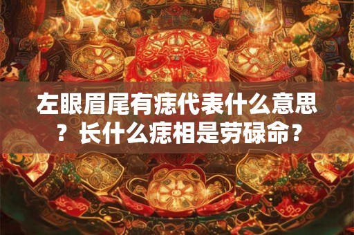 左眼眉尾有痣代表什么意思？长什么痣相是劳碌命？