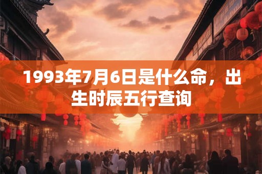 1993年7月6日是什么命，出生时辰五行查询