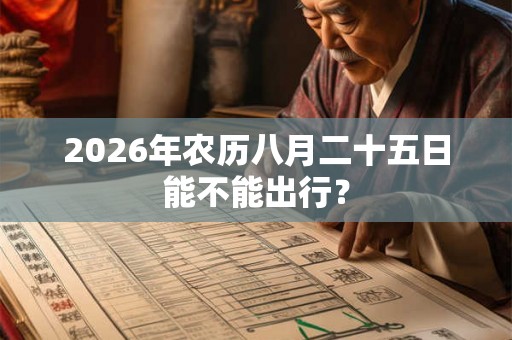 2026年农历八月二十五日能不能出行？