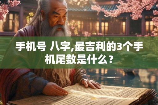 手机号 八字,最吉利的3个手机尾数是什么？