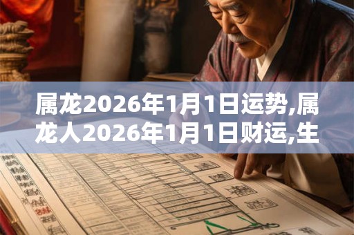 属龙2026年1月1日运势,属龙人2026年1月1日财运,生肖龙2026年1月1日运势