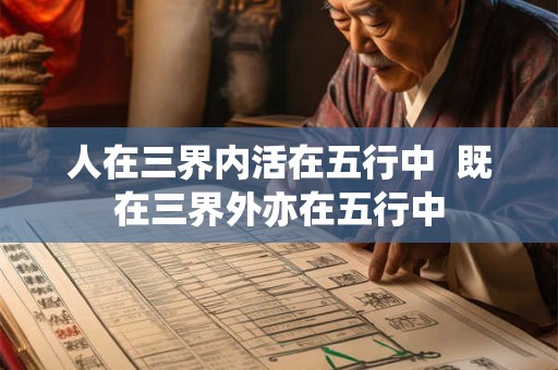 人在三界内活在五行中  既在三界外亦在五行中