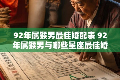 92年属猴男最佳婚配表 92年属猴男与哪些星座最佳婚配