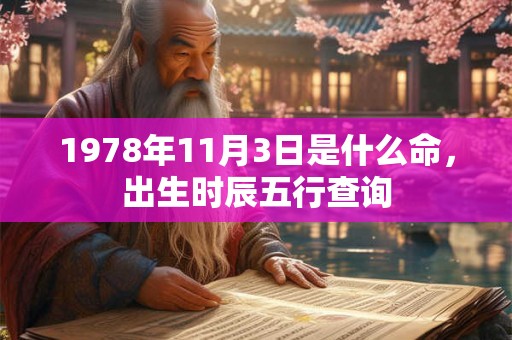 1978年11月3日是什么命，出生时辰五行查询