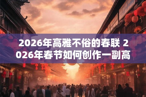 2026年高雅不俗的春联 2026年春节如何创作一副高雅不俗的春联