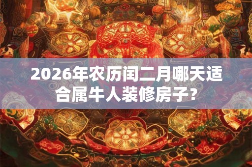 2026年农历闰二月哪天适合属牛人装修房子？